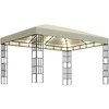 Pavėsinė su lemputėmis LED, kreminė, 3x4m
