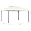 Pavėsinė su lemputėmis LED, kreminė, 400x300cm