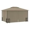 Pavėsinė su šoninėmis sienomis ir stogu, taupe spalvos, 3x4m