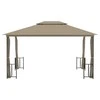 Pavėsinė su šoninėmis sienomis ir stogu, taupe spalvos, 3x4m