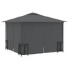 Pavėsinė su šoninėmis sienomis ir stogu, antracito, 3x3m