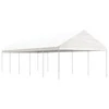 Pavėsinė su stogu, balta, 11,15x4,08x3,22m, polietilenas