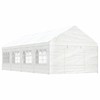Pavėsinė su stogu, balta, 8,92x4,08x3,22m, polietilenas