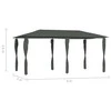 Pavėsinė su stulpų uždangalais antracito 2,98x5,3x2,59m 160g/m²