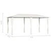 Pavėsinė su stulpų uždangalais, kreminė, 2,98x5,3x2,59m 160g/m²