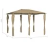 Pavėsinė su stulpų uždangalais, taupe, 3x4x2,6m, 160g/m²