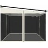 Pavėsinė su tinklelio sienelėmis, kreminė spalva, 4x3m, plieno