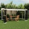 Pavėsinė su tinklelio sienelėmis, kreminė spalva, 4x3m, plieno