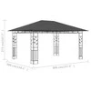Pavėsinė su tinkleliu nuo uodų, antracito, 4x3x2,73m, 180g/m²