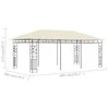 Pavėsinė su tinkleliu nuo uodų, kreminės spalvos, 6x3x2,73m