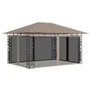 Pavėsinė su tinkleliu nuo uodų, taupe spalvos, 4x3x2,73m
