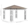 Pavėsinė su tinkleliu nuo uodų, taupe spalvos, 3x3x2,73m