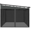 Pavėsinė su tinklinėmis sienelėmis, antracito, 4x3m, plienas