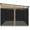 Pavėsinė su tinklinėmis sienelėmis, taupe, 4x3m, plienas