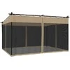 Pavėsinė su tinklinėmis sienelėmis, taupe, 4x3m, plienas