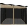 Pavėsinė su tinklinėmis sienelėmis, taupe, 6x3m, plienas