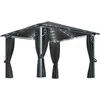 Pavėsinė su užuolaidomis ir lemputėmis LED, antracito, 3x3 m