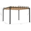 Pavėsinė su žaliuzių stogu, taupe, 3x3m, audinys/aliuminis