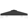 Pavėsinės uždangalas, 2 pakopų, juodas, 4x3m, 310 g/m²