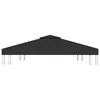 Pavėsinės uždangalas, 2 pakopų, juodas, 3x3m, 310 g/m²