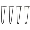 Kavos staliuko kojelės, 4 vnt., antracito spalvos, 42 cm, plienas, segtukai