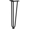 Kavos staliuko kojelės, 4 vnt., juodos, 42 cm, plienas, segtukai