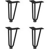Kavos staliuko kojelės, 4 vnt., juodos, 20 cm, plienas, segtukai