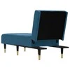 Sofa Poilsio gultas, mėlynos spalvos, aksomas