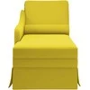 Poilsio gultas su pagalve/porankiu dešinėje, geltona, aksomas