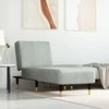 Sofa Poilsio gultas, šviesiai pilkos spalvos, aksomas