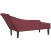 Poilsio sofa su ilga pagalve, raudonojo vyno spalvos, audinys
