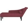 Poilsio sofa su ilga pagalve, raudonojo vyno spalvos, audinys