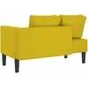 Poilsio sofa su pagalvėlėmis, geltonos spalvos, aksomas