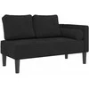Poilsio sofa su pagalvėlėmis, juodos spalvos, aksomas