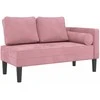 Poilsio sofa su pagalvėlėmis, rožinės spalvos, aksomas