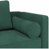 Poilsio sofa su pagalvėlėmis, tamsiai žalios spalvos, aksomas