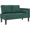 Poilsio sofa su pagalvėlėmis, tamsiai žalios spalvos, aksomas