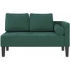 Poilsio sofa su pagalvėlėmis, tamsiai žalios spalvos, aksomas