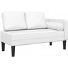 Poilsio sofa su pagalvėmis, balta, dirbtinė oda