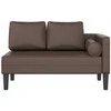 Poilsio sofa su pagalvėmis, ruda, dirbtinė oda