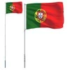 Portugalijos vėliava su stiebu, aliuminis, 5,55m