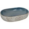 Praustuvas, smėlio ir mėlynas, 59x40x14cm, keramika, ovalus