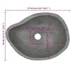 Praustuvas, (37-46)x(29-36)cm, upės akmuo, ovalo formos
