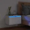 Prie sienos montuojama naktinė spintelė su LED, balta
