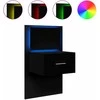 Prie sienos montuojama naktinė spintelė su LED, juoda