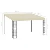 Prie sienos montuojama pavėsinė, kreminė, 3x4m, audinys