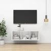 TV staliukas Sieninė TV spintelė, balta, 37x37x107cm, apdirbta mediena