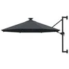 Prie sienos montuojamas sodo skėtis su LED, antracito, 300cm