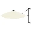 Prie sienos montuojamas sodo skėtis su LED, smėlio, 300cm