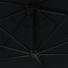 Prie sienos montuojamas sodo skėtis su LED, juodas, 300cm